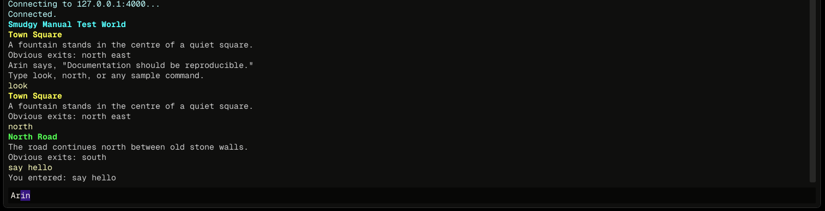 A partly typed name in the command input with the completed portion selected